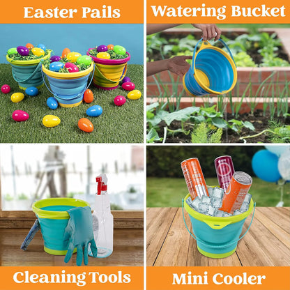 3-Piece Collapsible Beach Bucket Set with Shovels