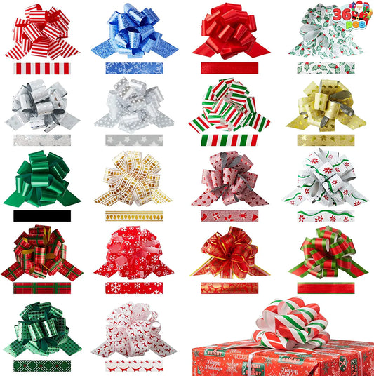 36-Pack Christmas Gift Wrap Ribbon Pull Bows