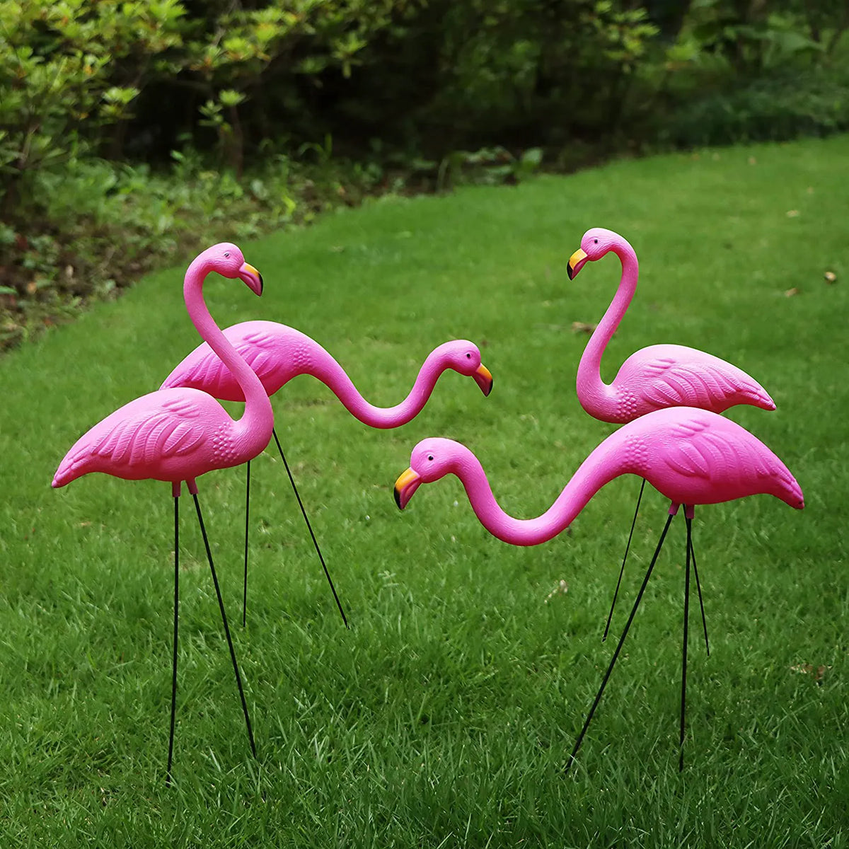 Set of 2 Small Flamingo Yard Ornaments