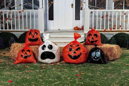 Halloween Plastic Lawn Leaf Bags, 6 Pack