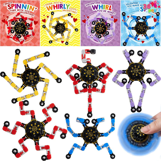 JOYIN 36 Packs Valentine's Day Gift Cards with Fidget Spinners