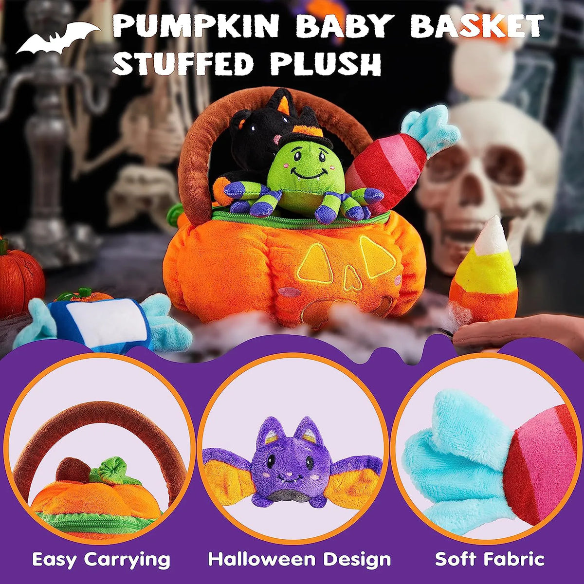 Plush Pumpkin Baby Basket