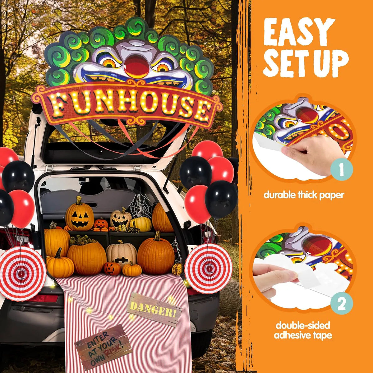 Halloween Circus Carnival Trunk-or-Treat Car Decorations Kit