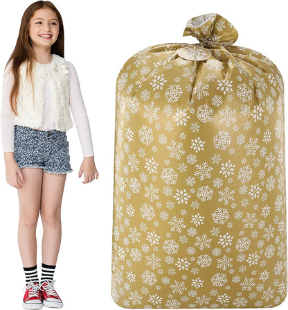 Holiday Gold Plastic Gift Bags