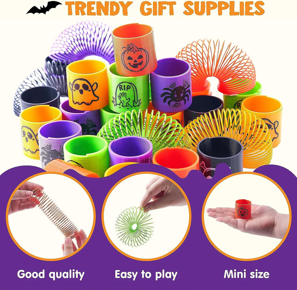 Joyin 60-Pack Halloween Mini Magic Coil Spring Toys for Kids