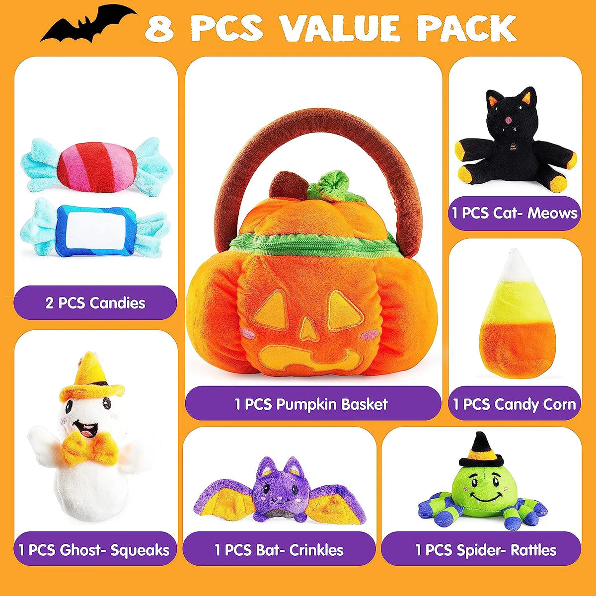 Plush Pumpkin Baby Basket