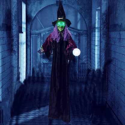 78-Inch Halloween Hanging Witch with Magic Ball