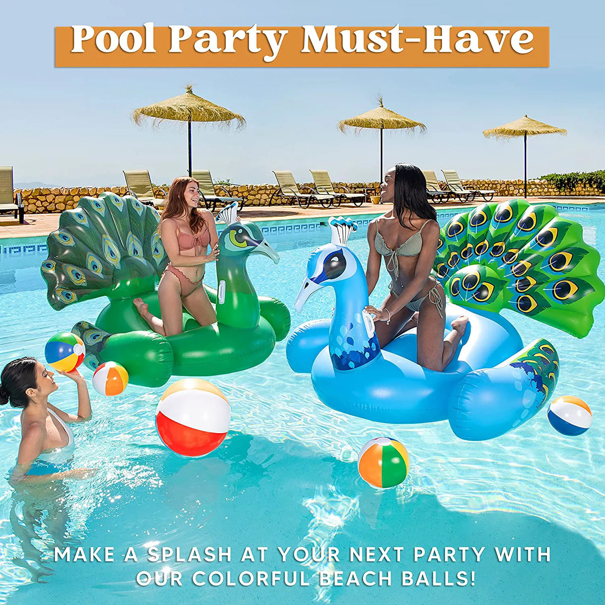 4 Pack 20-Inch Inflatable Beach Balls