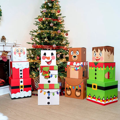 Christmas Characters Stacking Nesting Boxes, 12-Piece Set