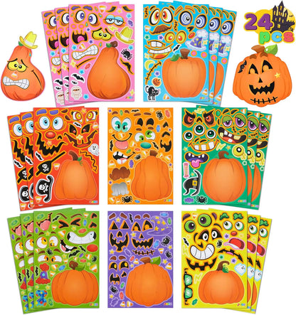24 Halloween Pumpkin Decorating Stickers
