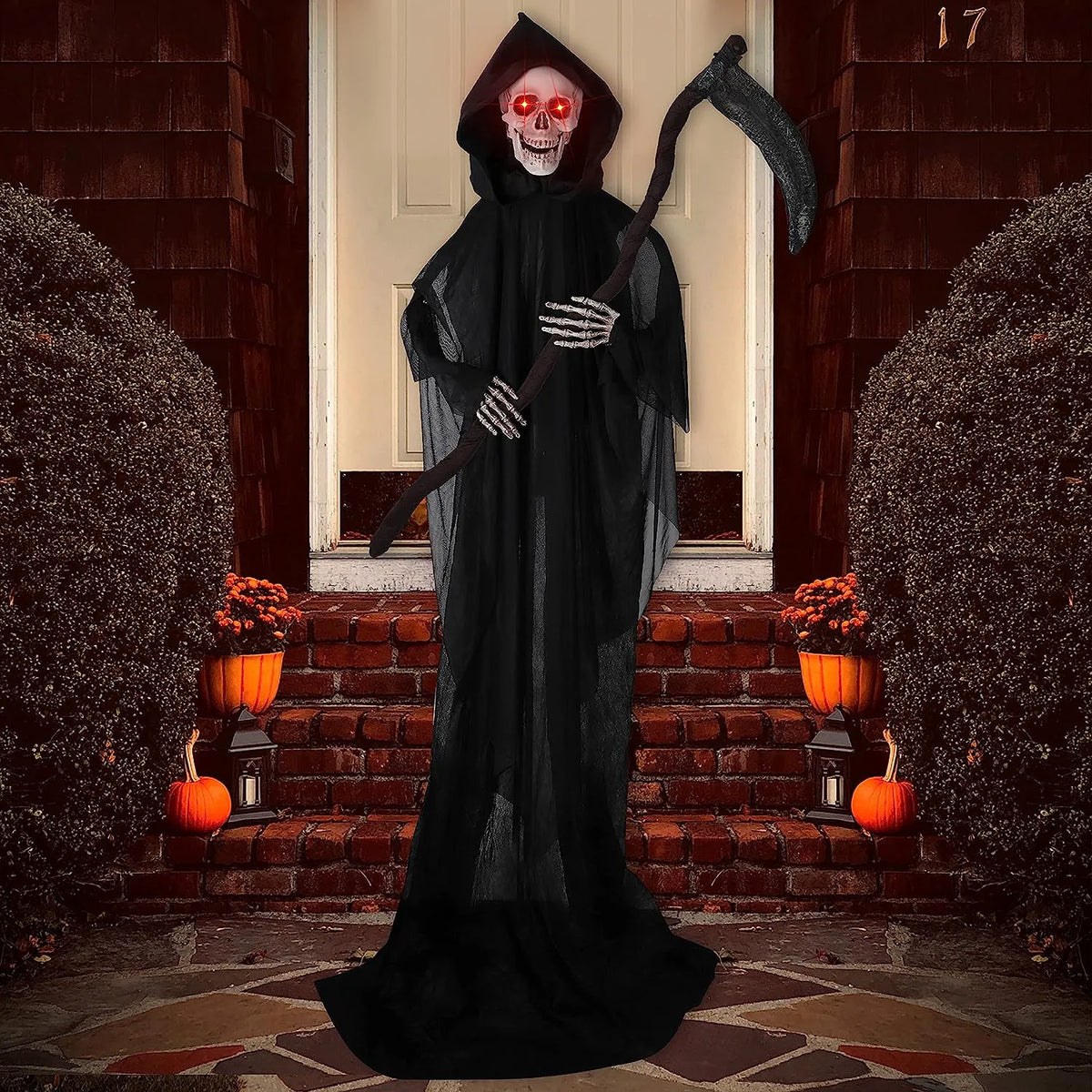 64.5in Animated Standing Grim Reaper for Halloween