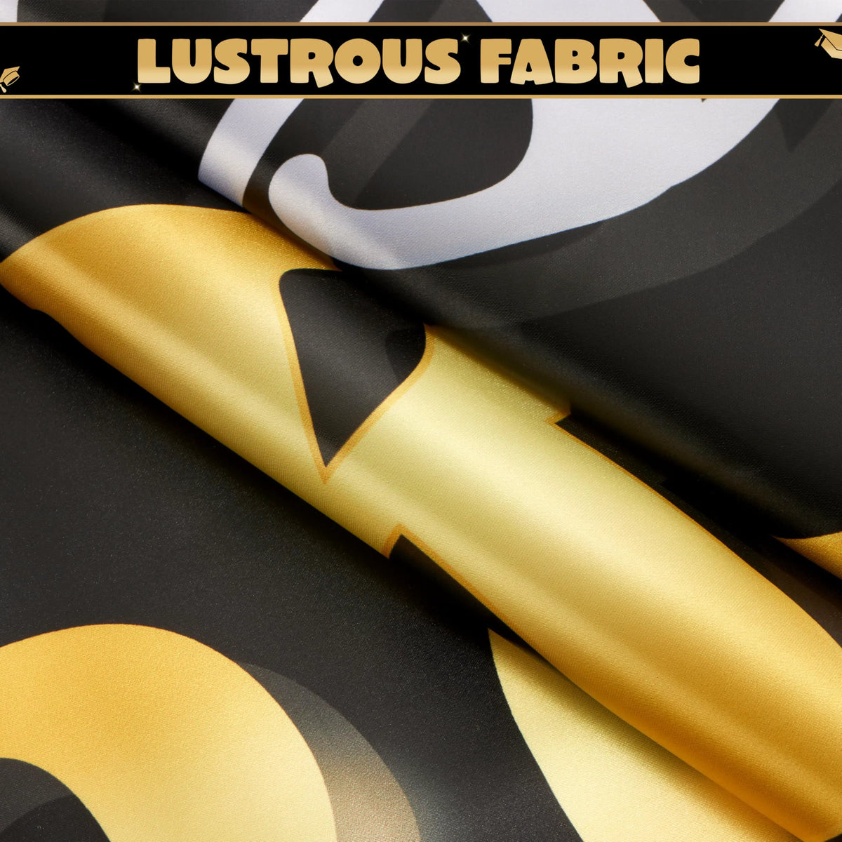 JOYIN Class of 2025 Graduation Party Decorations - Black & Gold Grad Celebration Supplies Set with Backdrop Banner, Porch Sign, Balloons, Foil Number 2025, Hanging Strip for High School College Grad