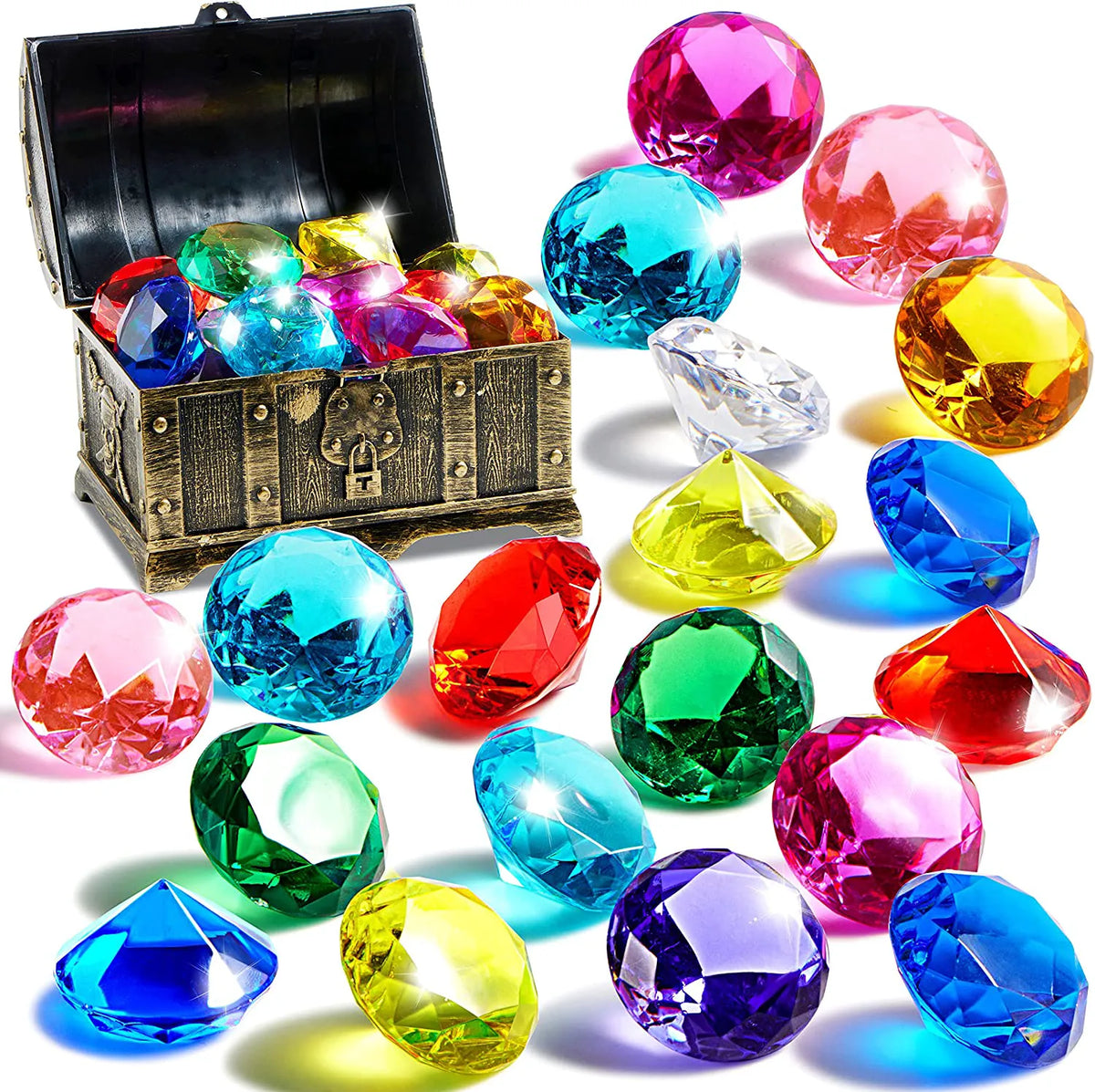 16 Colorful Underwater Gem Pool Toys