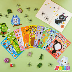 36 Halloween Make-a-Face Stickers for Kids