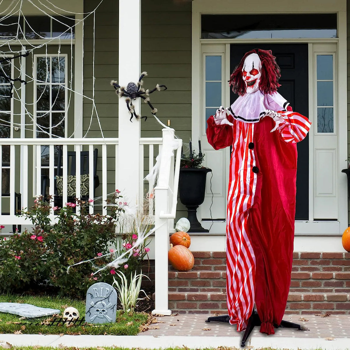 68-Inch Halloween Scary Clown Standing Decoration