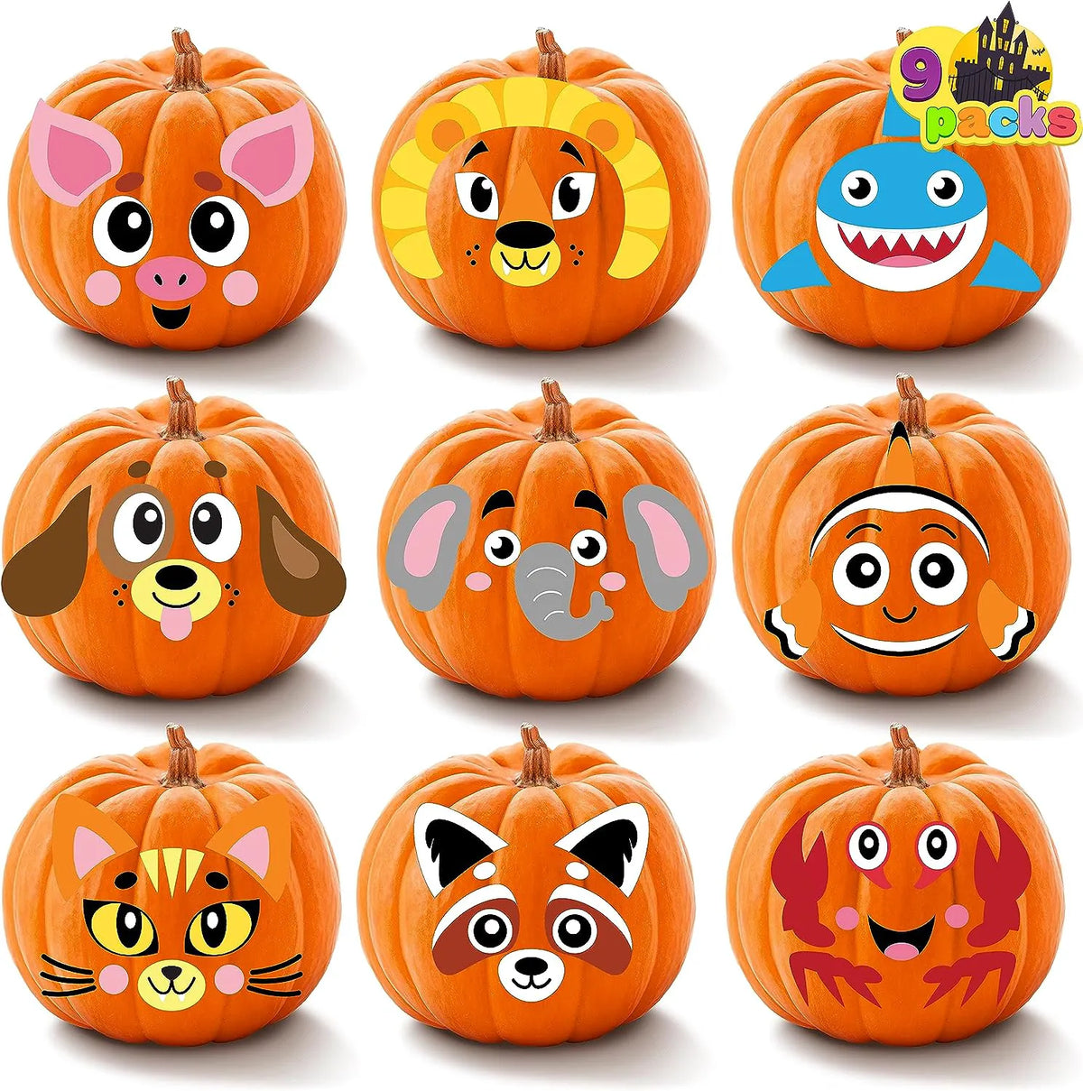 JOYIN 9-Piece Halloween Pumpkin Decorating Craft Kit