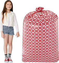 Large Red Holiday Plastic Gift Bags (3-Pack)