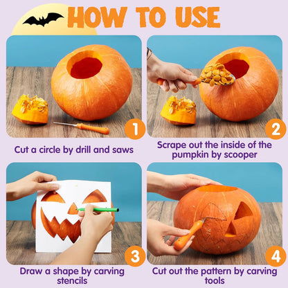 14-Piece Halloween Pumpkin Carving Kit
