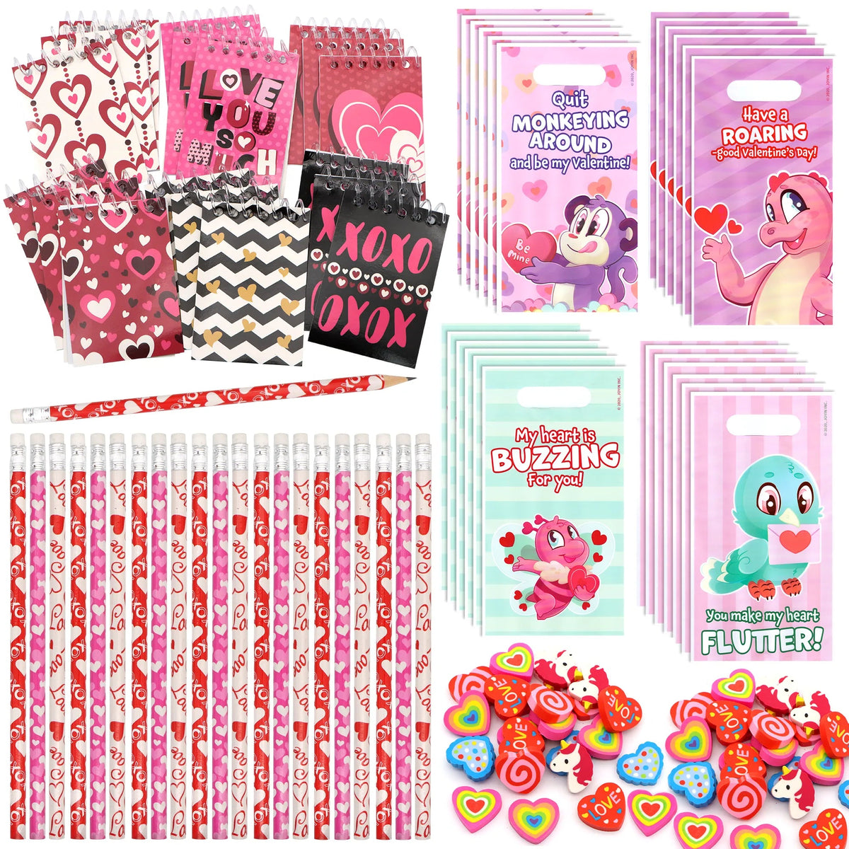 96-Piece Valentine's Day Stationery Set for Classroom Exchange