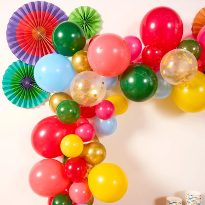 96-Piece Mexican Fiesta Colorful Party Decoration Set with Balloons