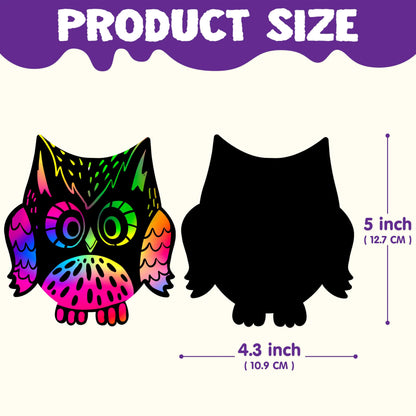 120-Pack Halloween Rainbow Scratch Art Craft Kit for Kids