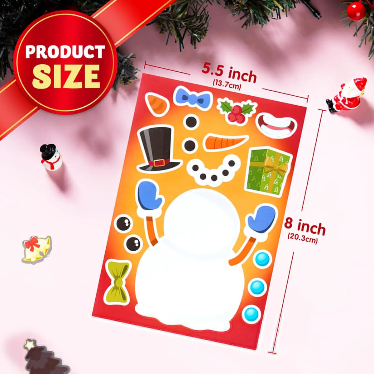 64 Pcs Christmas Make-a-Face Stickers - Fun Holiday Crafts for Kids