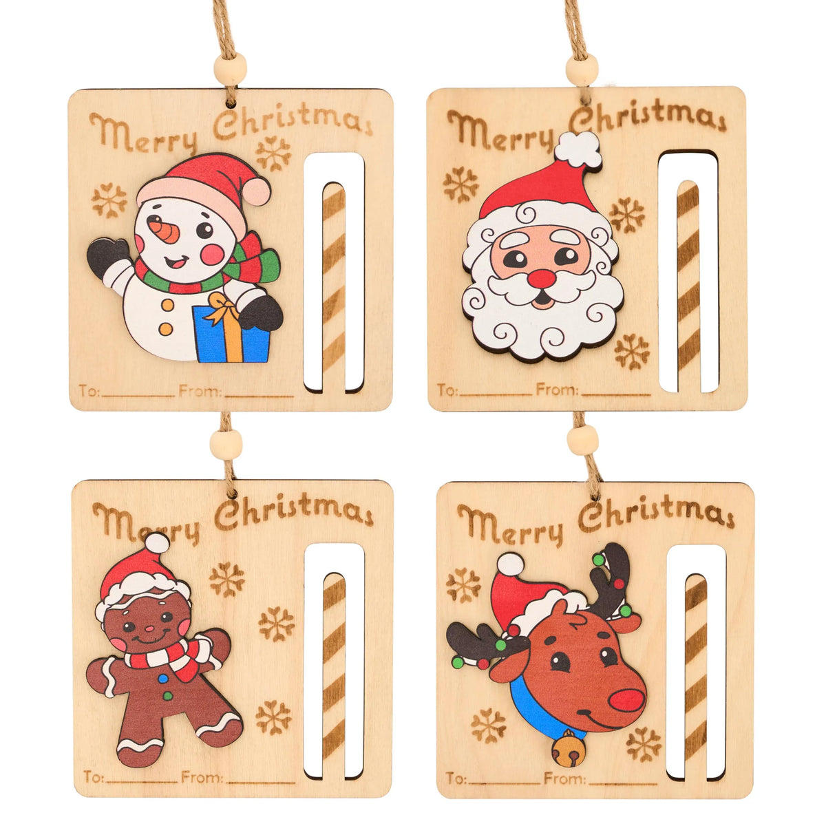 8 Christmas Money Holders for Cash Ornaments, Card Holder Display for Party Decorations