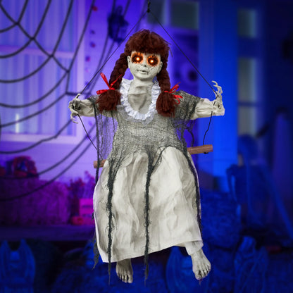 Scary Halloween Hanging Swing Girl