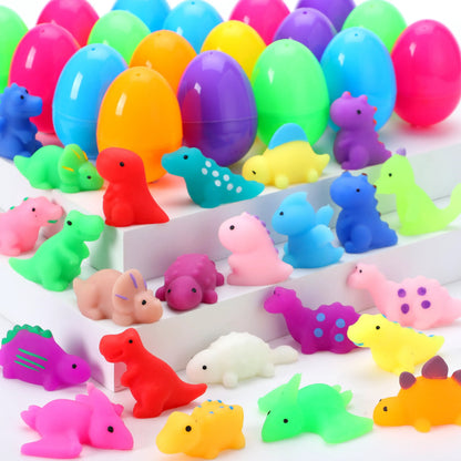 24 Pack Easter Eggs with Mochi Squishy Toys - Prefilled