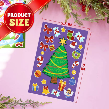 24 Christmas Make-a-Face Stickers