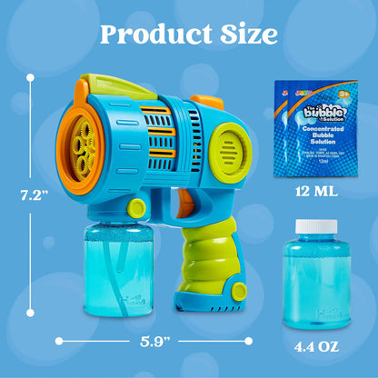 2-Pack Bubble Gun Machine with Refill Solution, 5000+ Bubbles Per Minute