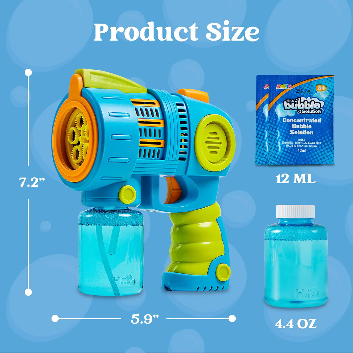 2-Pack Bubble Gun Machine with Refill Solution, 5000+ Bubbles Per Minute