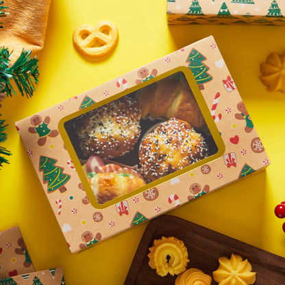 12 Foiled Christmas Cookie Boxes for Gift Giving