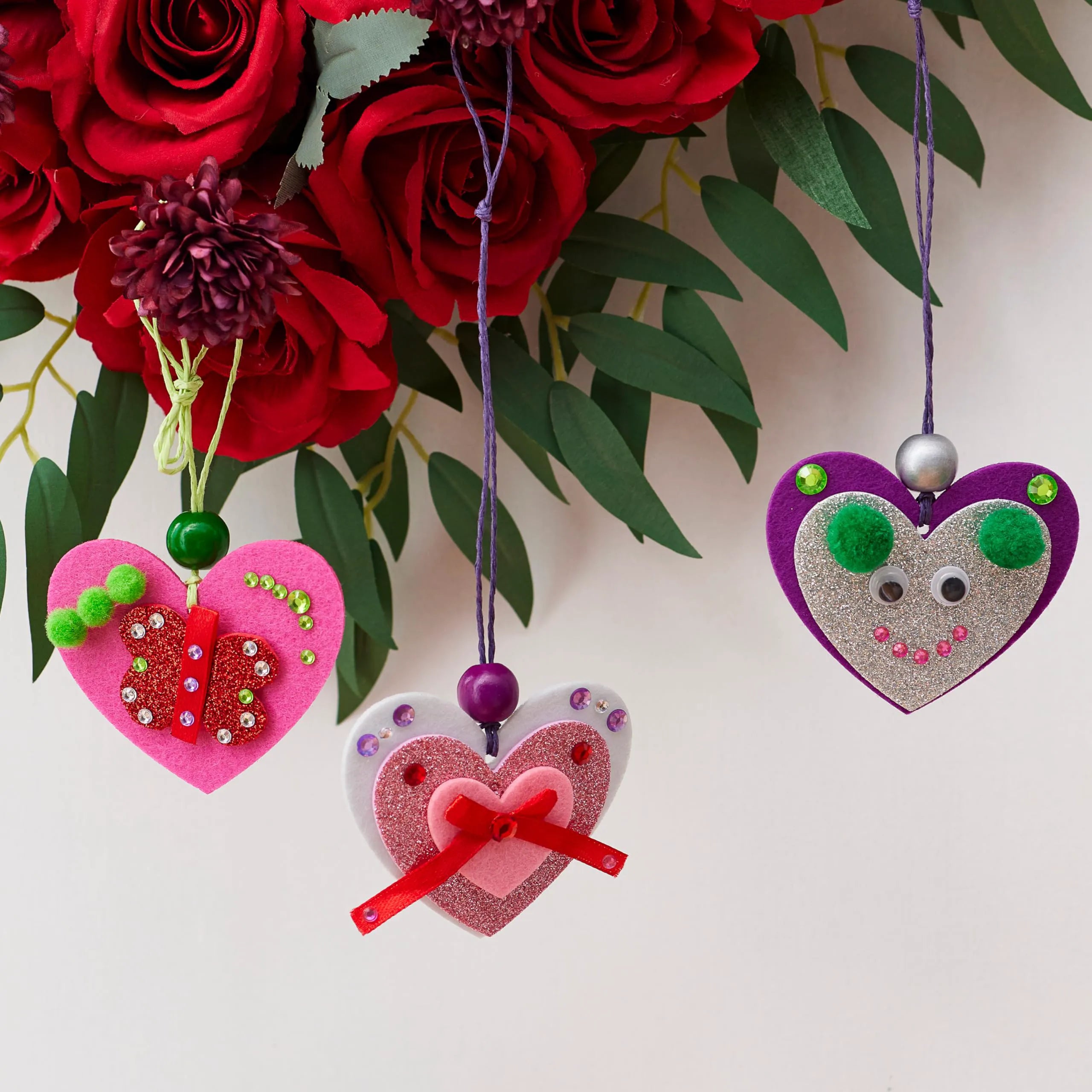 Valentine's Day 264-Piece DIY Heart Felt Craft Set