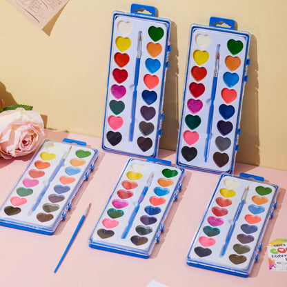 24 Heart-Shaped Watercolor Paints for Valentine's Day