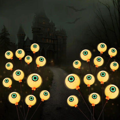 Outdoor Solar Scary Eyeball Lights for Halloween - Warm White