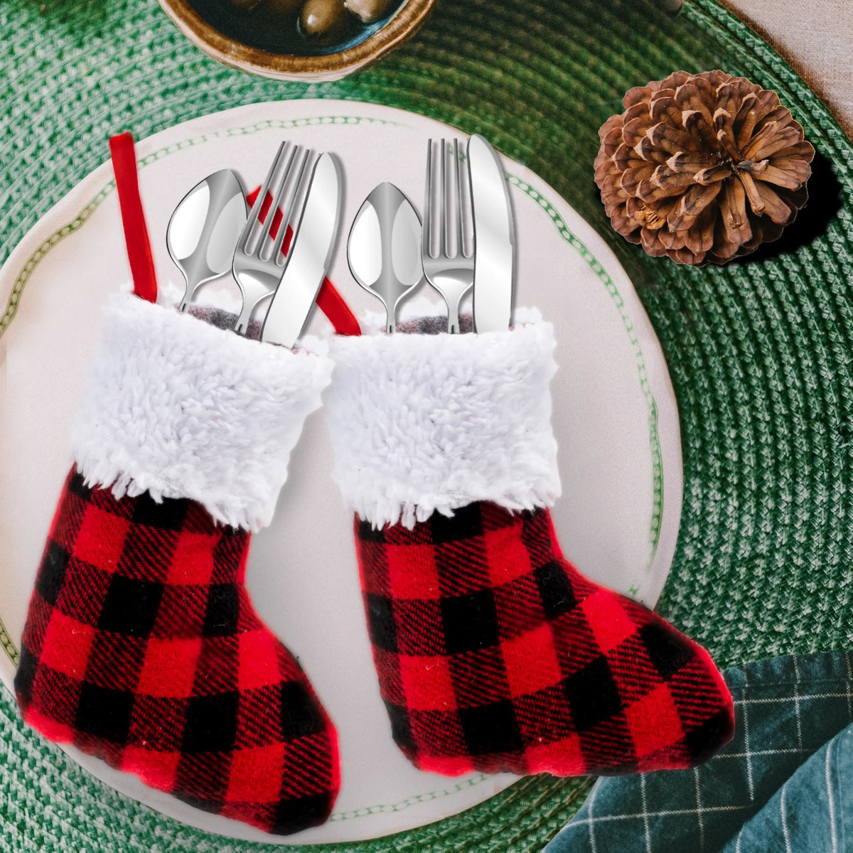 24-Pack Mini Christmas Stockings (5-Inch)