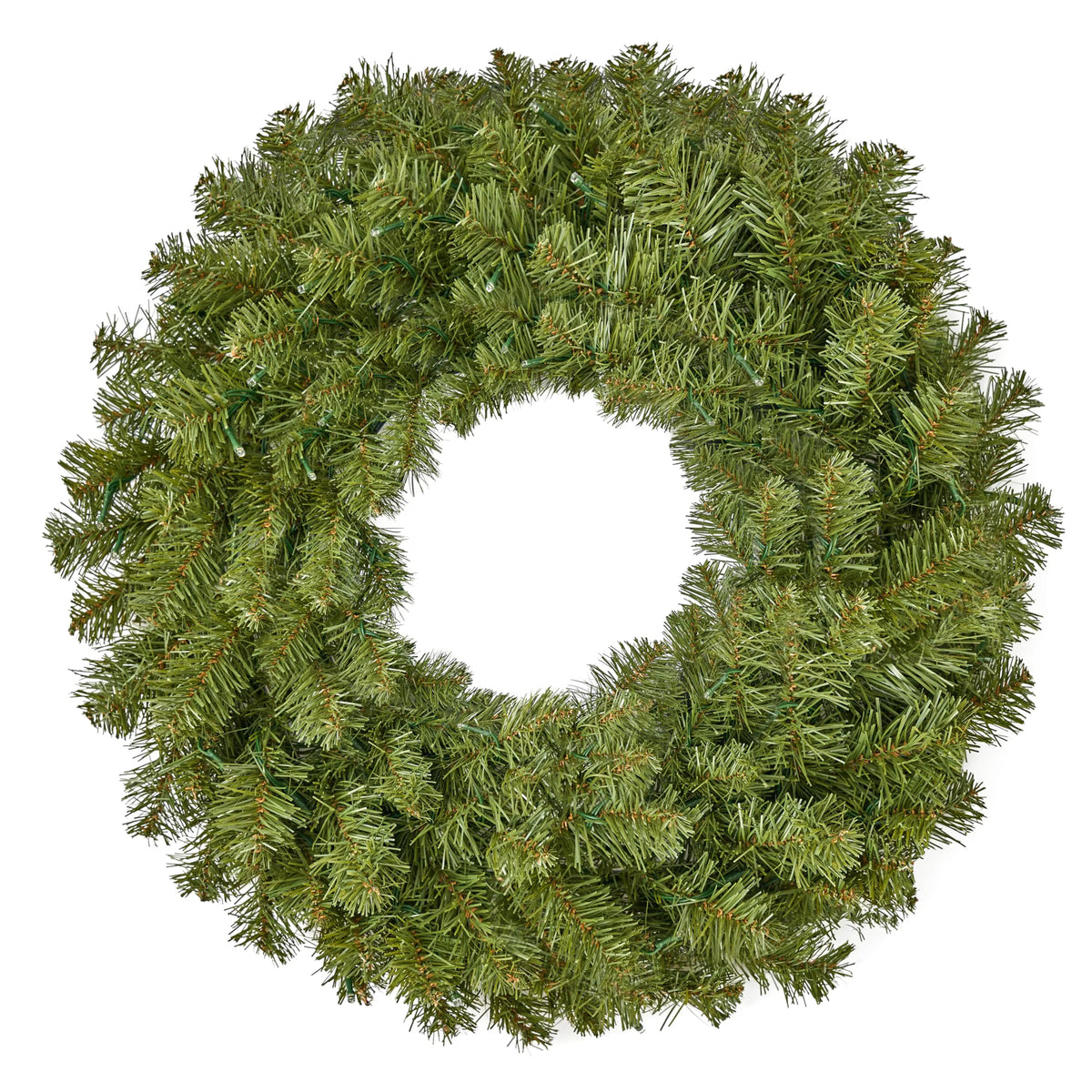 24-Inch Pre-Lit Christmas Wreath with Warm Lights