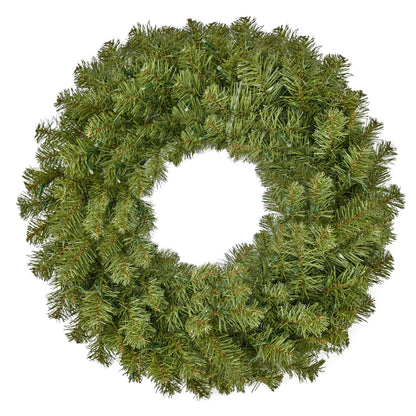 24-Inch Pre-Lit Christmas Wreath with Warm Lights