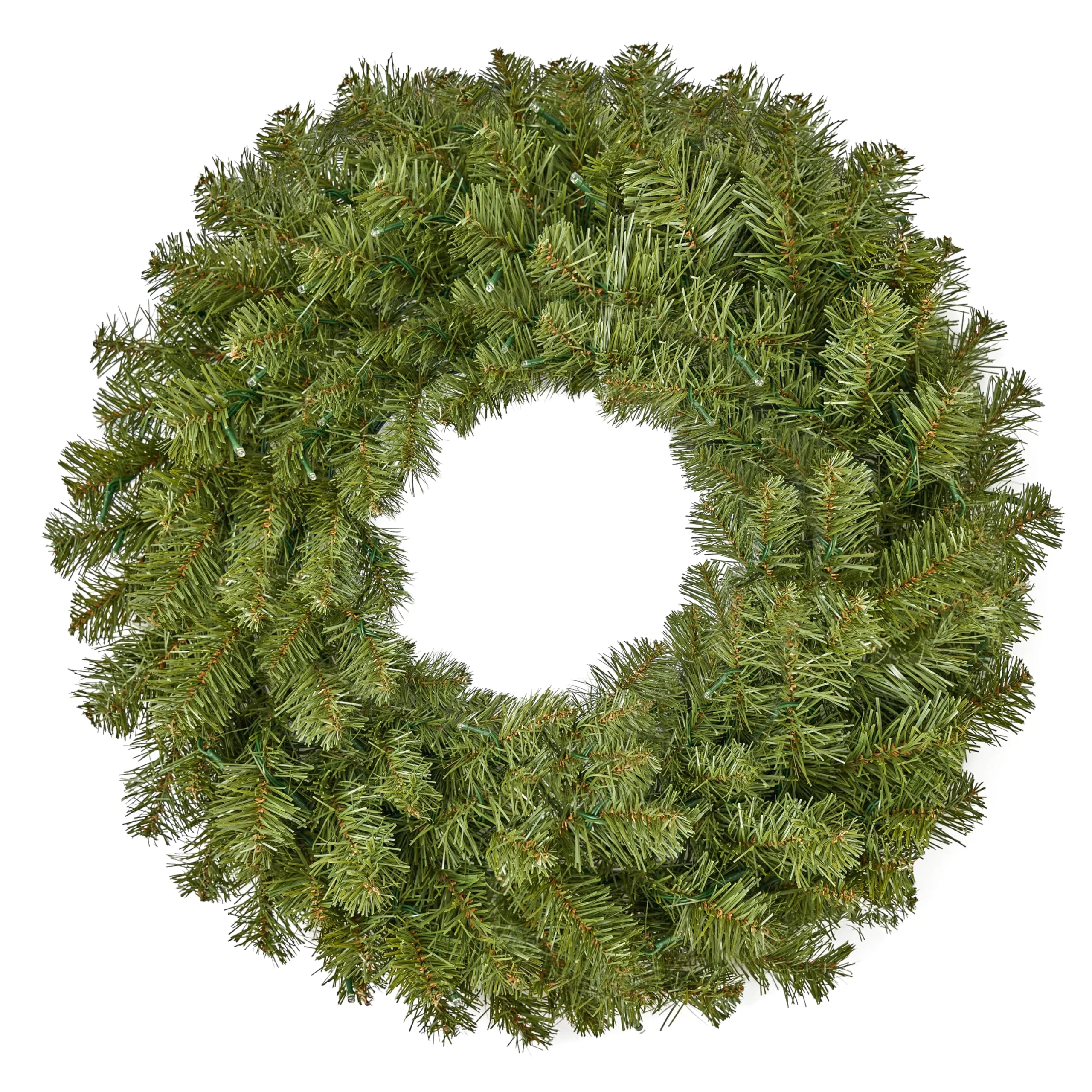 24-Inch Pre-Lit Christmas Wreath with Warm Lights