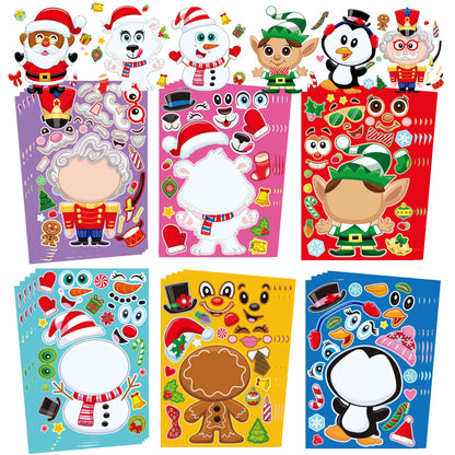 24 Christmas Make-a-Face Stickers