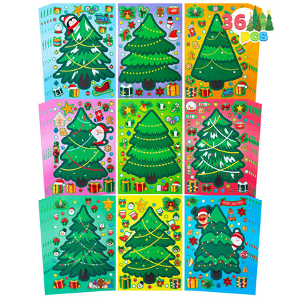 36 Christmas Tree Stickers - DIY Xmas Stocking Stuffers