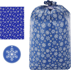 Large Holiday Plastic Gift Bags, Blue, 3 Count
