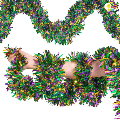 4-Pack Mardi Gras Tinsel Garland