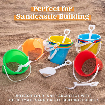 SLOOSH Beach Buckets with Sand Shovels, 12 Sets