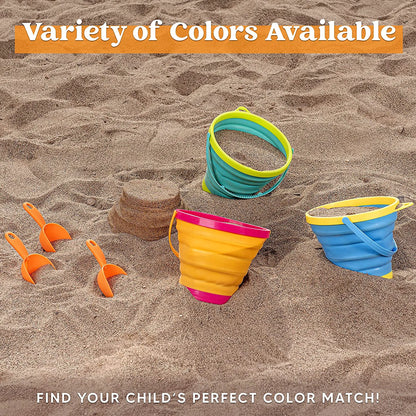 3-Pack Foldable Buckets with Shovels (Bonus Mesh Bag)