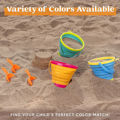 3-Piece Collapsible Beach Bucket Set with Shovels