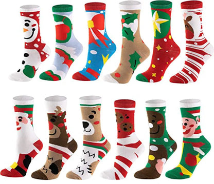 12-Pack Soft Cotton Christmas Socks