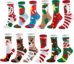 12-Pack Soft Cotton Christmas Socks