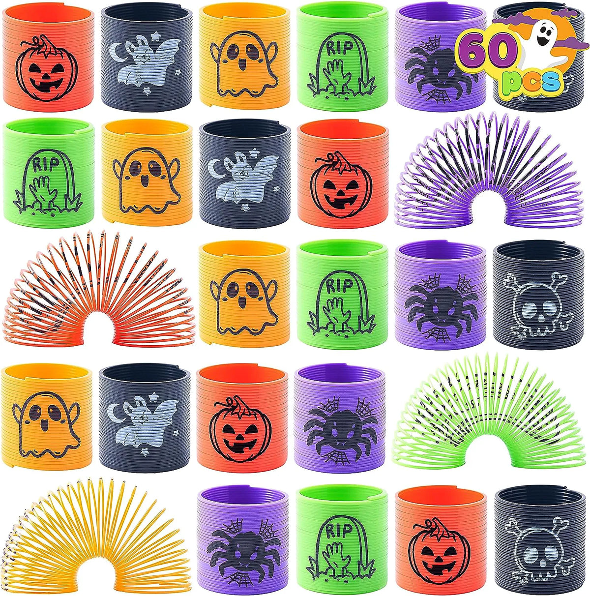 Joyin 60-Pack Halloween Mini Magic Coil Spring Toys for Kids
